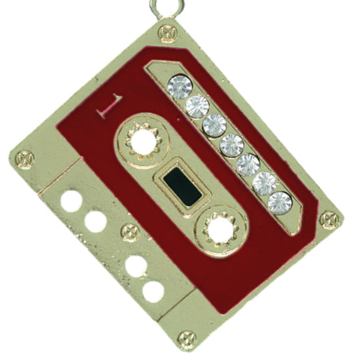 Red Cassette Tape Charm Necklace