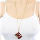 Red Cassette Tape Charm Necklace