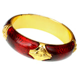 Red Glossy Sunburst Bangle Bracelet