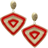 Red Inverted Triangle Frost Earrings