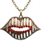 Red Gold Charm Lips Chain Necklace