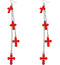 Red Long Chain Cross Earrings
