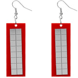 Red Triangle Earrings