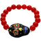 Red Day of Dead Skull Mask Stretch Bracelet