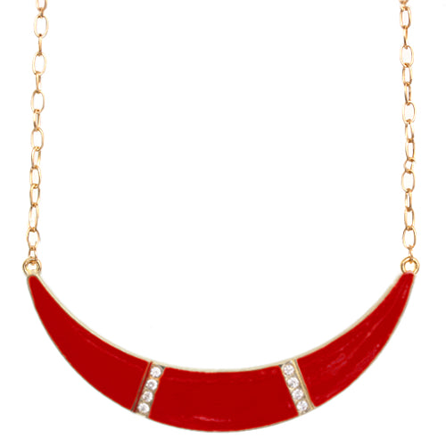 Red Arch Gemstone Chain Necklace