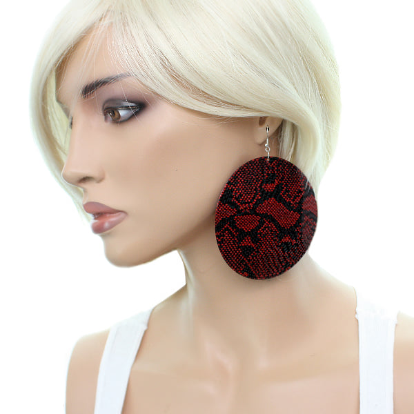 Red Animal Print Earrings