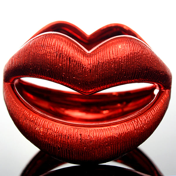 Red Sexy Large Lips Hinged Bracelet