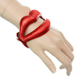 Red Sexy Large Lips Hinged Bracelet