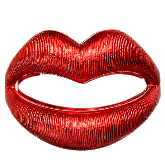 Red Sexy Large Lips Hinged Bracelet
