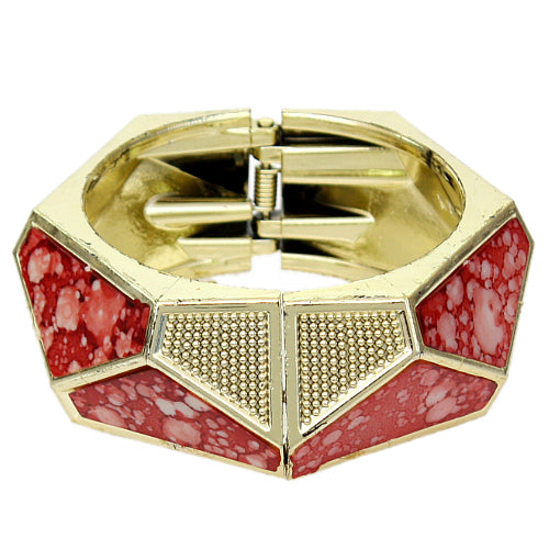 Red Spotted Triangular Hinged Bracelet