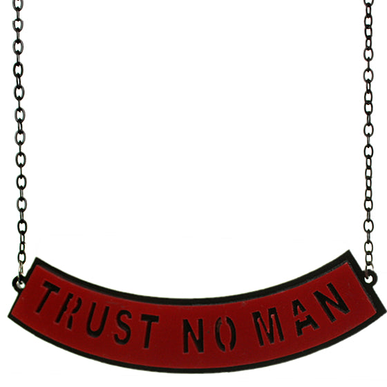 Red Trust No Man Chain Necklace