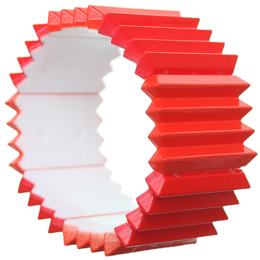 Red Two Tone Pleated Ruffle Stretch Bracelet