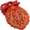 Red Wooden Lion Head Beaded Necklace