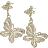 Yellow Butterfly Rhinestone Dangle Earrings