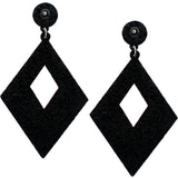 Pink Rhinestone Rhombus Felt Earrings