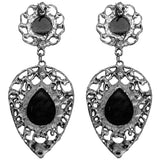 Blue Teardrop Gemstone Link Post Earrings