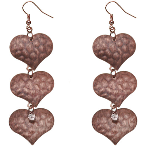 Rose gold heart fashion earrings