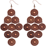 Rose Gold Layered Disc Dangle Earrings