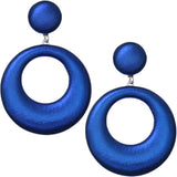 Royal Blue Soft Open Hoop Post Earrings