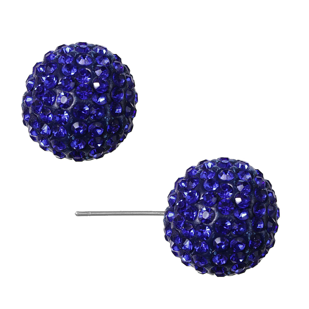 Royal Blue Large Fireball Stud Earrings