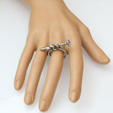 Silver Antique Knotted Nail Mini Statement Ring