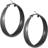 Antique Silver Metal Hoop Earrings