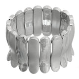 Silver Two Tone Elastic Stretch Bracelet