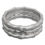 Silver Large Bamboo Bangle Bracelets