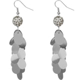 Silver Beaded Fireball Confetti Cascade Earrings