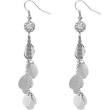 Silver Beaded Fireball Confetti Chain Earrings