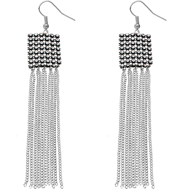 Silver Mesh Earrings