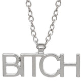 Silver Bitch Charm Chain Necklace