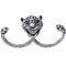 Silver Black Cheetah Face Double Cuff Finger Ring