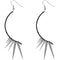Silver Black Curve Beaded Spike Earrings