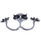 Silver Black Hoot Owl Double Cuff Finger Ring
