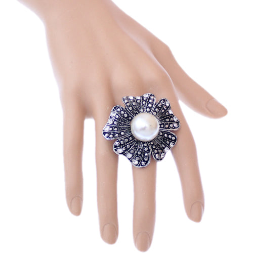 Large Silver adjustable ring
