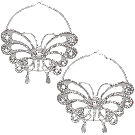 Silver Butterfly Earrings