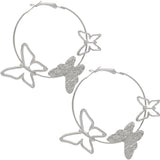Silver Butterfly Mini Hoop Earrings