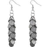 Silver Cascade Mini Coin Drop Earrings