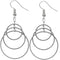 Silver Cascade Triple Hoop Dangle Earrings