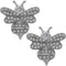 Silver Clear Bumblebee Rhinestone Stud Earrings
