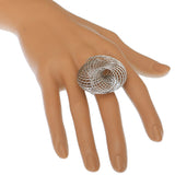 Silver Coil Intertwined Adjustable Ring