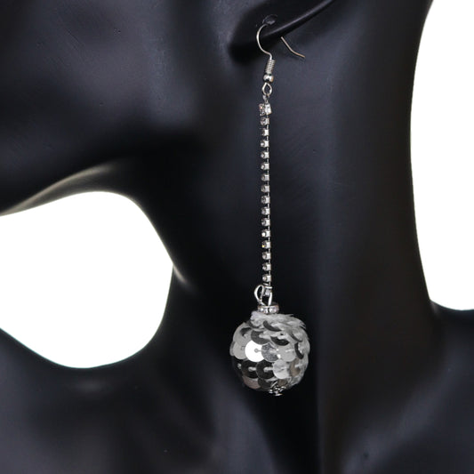 Silver Confetti Ball Chain Earrings