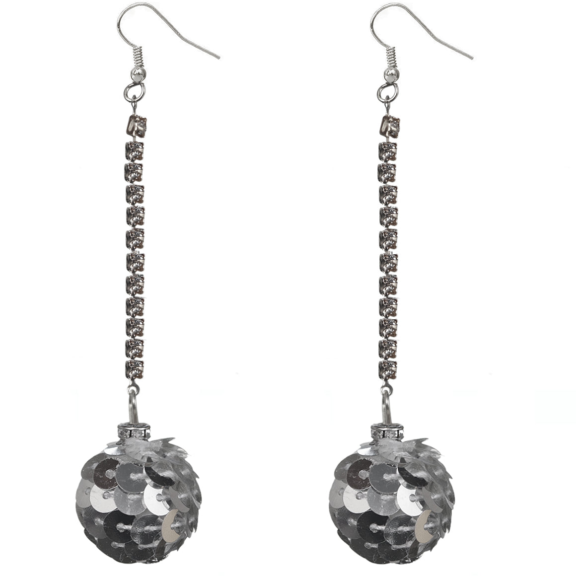 Silver Confetti Ball Chain Earrings