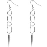 Silver Spike Drop Earrings