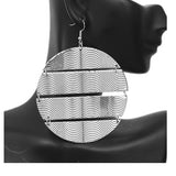 Silver Hammered Connect Metal Earrings