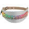 Silver Embossed Faux Leather Rhinestone Buckle Bracelet