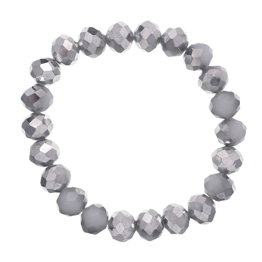 Silver Briolette Bead Stretch Bracelet