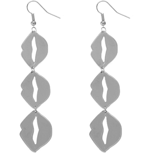 Silver Big lips Earrings