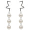 Silver Faux Pearl Half Star Earrings